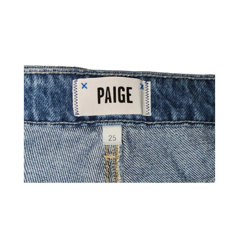 Paige Women's Noella‎ Distressed Jeans Mid Rise Relaxed Straight Leg Size 25